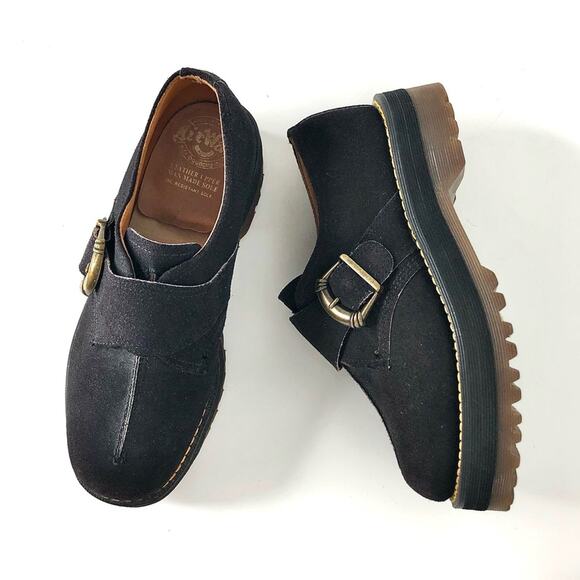 Vintage Dr Martens England Platform Monk Strap Nubuck Steel Toe Men’s 9 Shoes - Picture 1 of 8